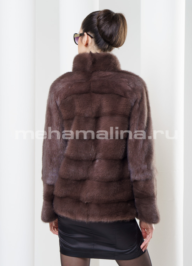 Шуба из норки, укороченная модель № S-332 в кредит