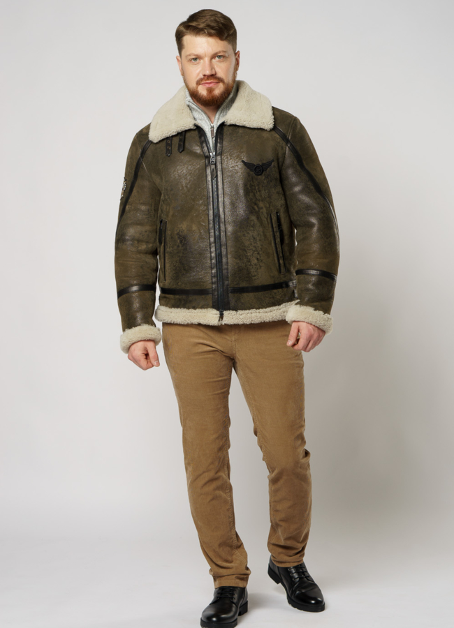 Мужская дубленка пилот  модель № DM-127 в кредит