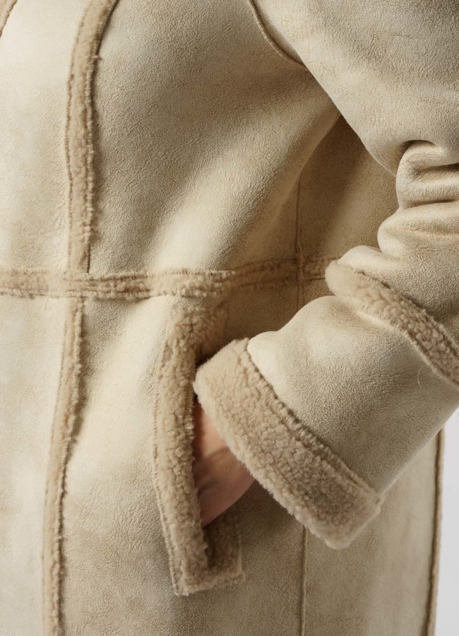 Шуба двусторонняя из эко меха  модель № 49 универмаг малина