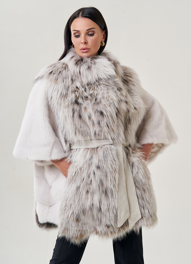 Куртка из меха норки с отделкой из чернобурки модель № 2209 универмаг малина