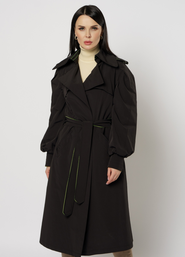 Плащ женский с английским воротником и поясом модель № 20461 универмаг малина