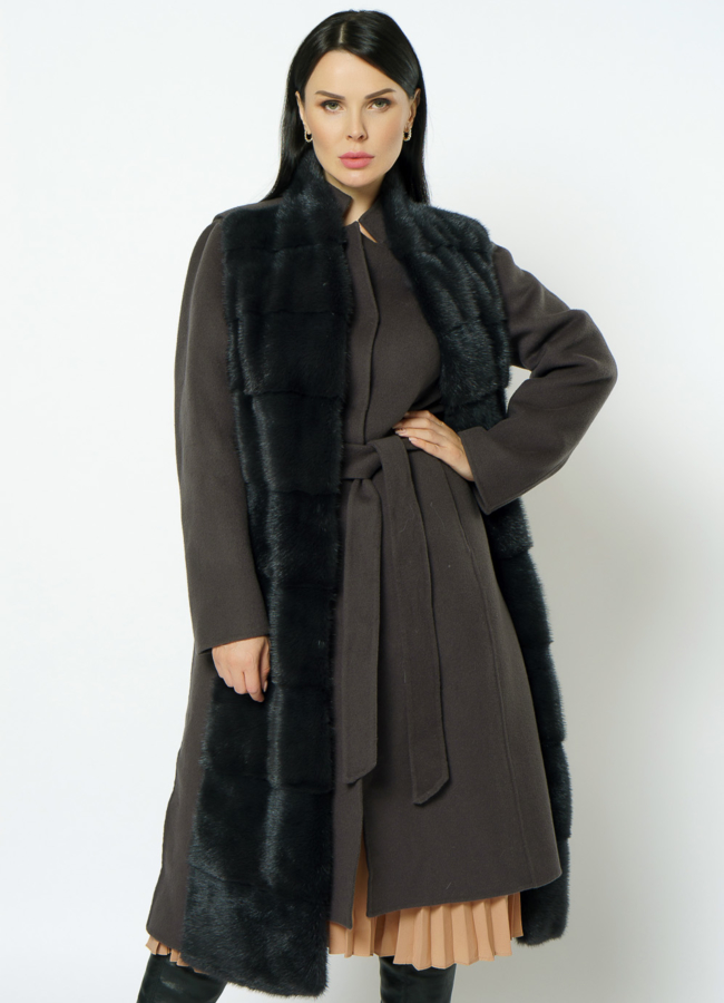 Пальто-жилет серого цвета модель № 2300/1 универмаг малина