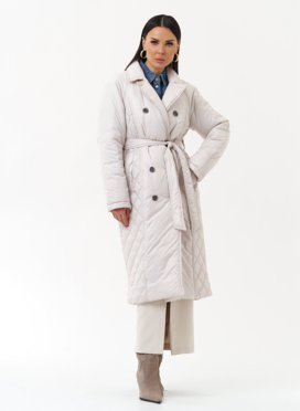 Женское утепленное пальто со съемным капюшоном