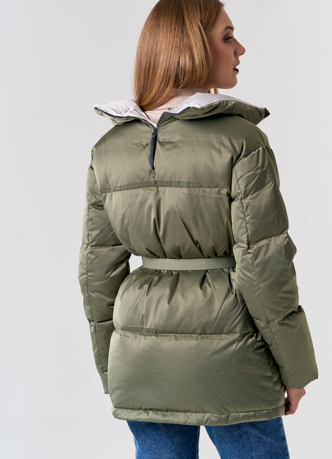 Пуховик женский с воротником стойкой модель № 21571 универмаг малина