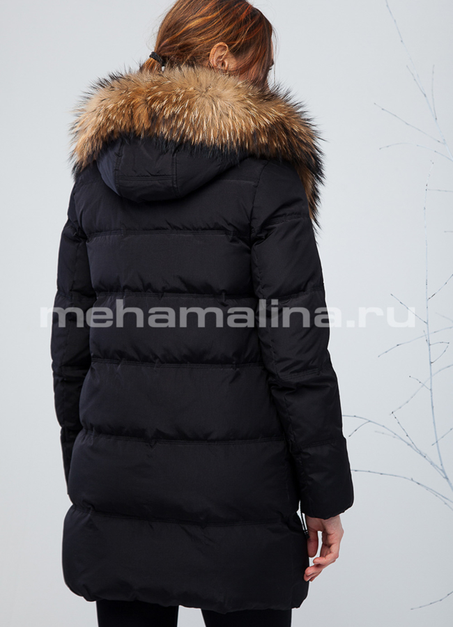 Пуховик с мехом енота модель № П-174 в кредит