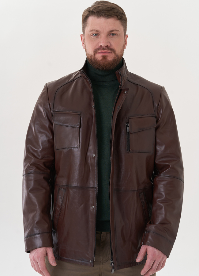 Мужская куртка из натуральной кожи модель № 26703 универмаг малина