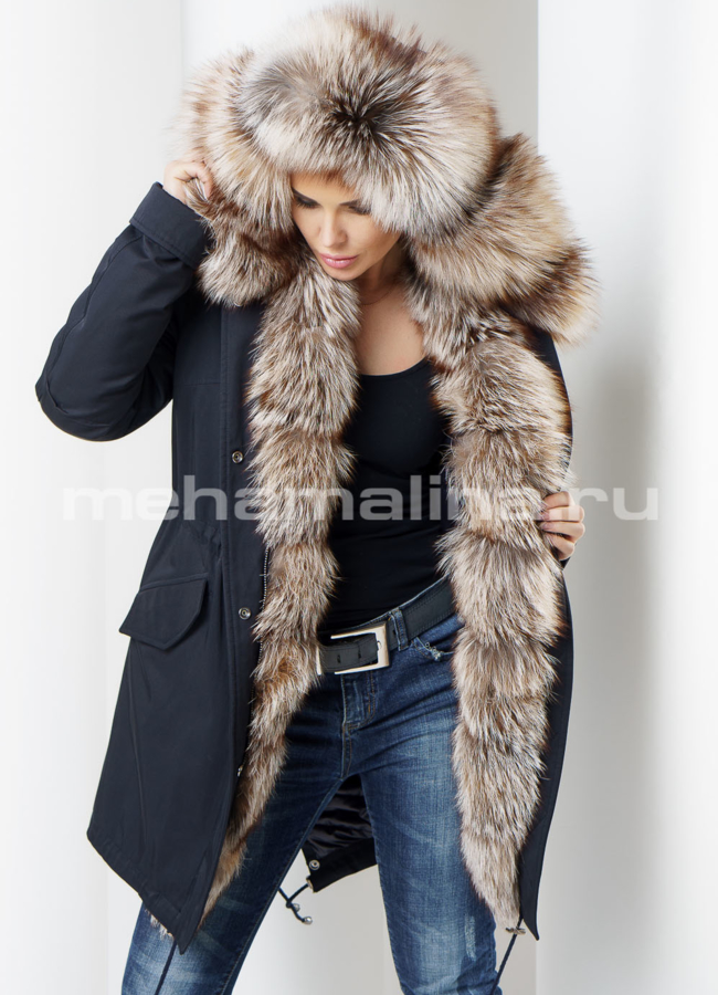 Меховая парка модель № П-165 универмаг малина