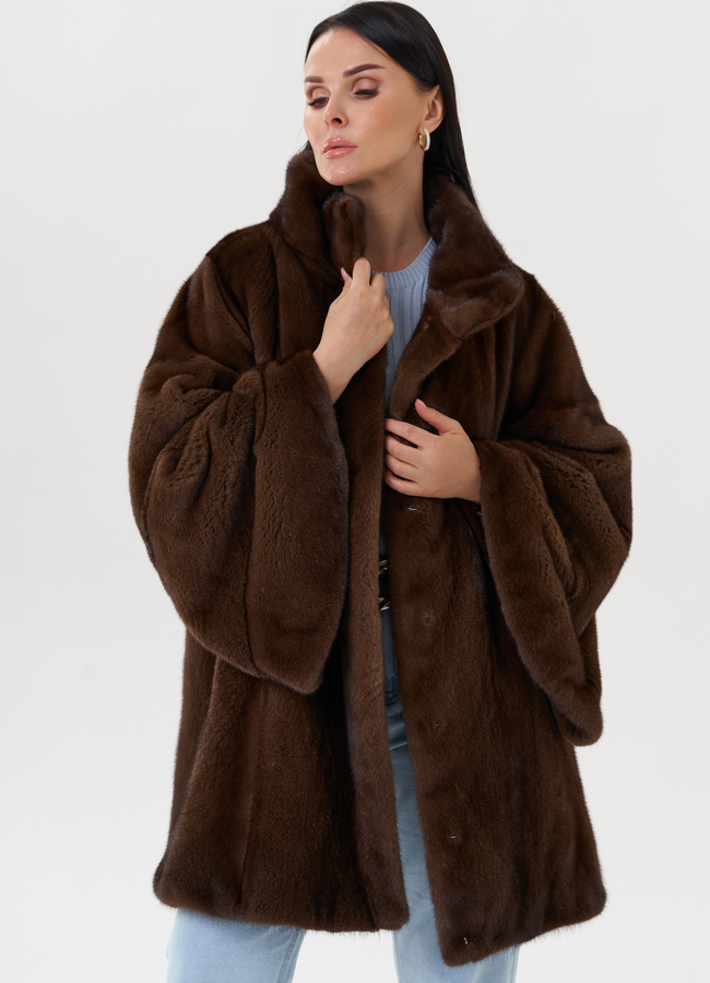 Женская шуба из скандинавской норки модель № 27601 универмаг малина