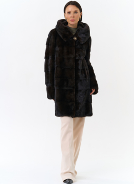Норковая шуба с капюшоном