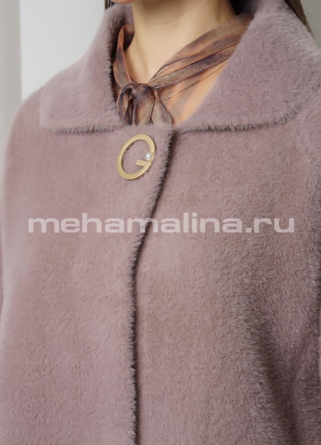 Пальто из микроворса с отложным воротником модель № 9826 универмаг малина