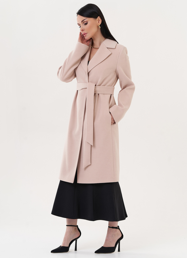 Классическое пальто с поясом модель № 26946 в кредит