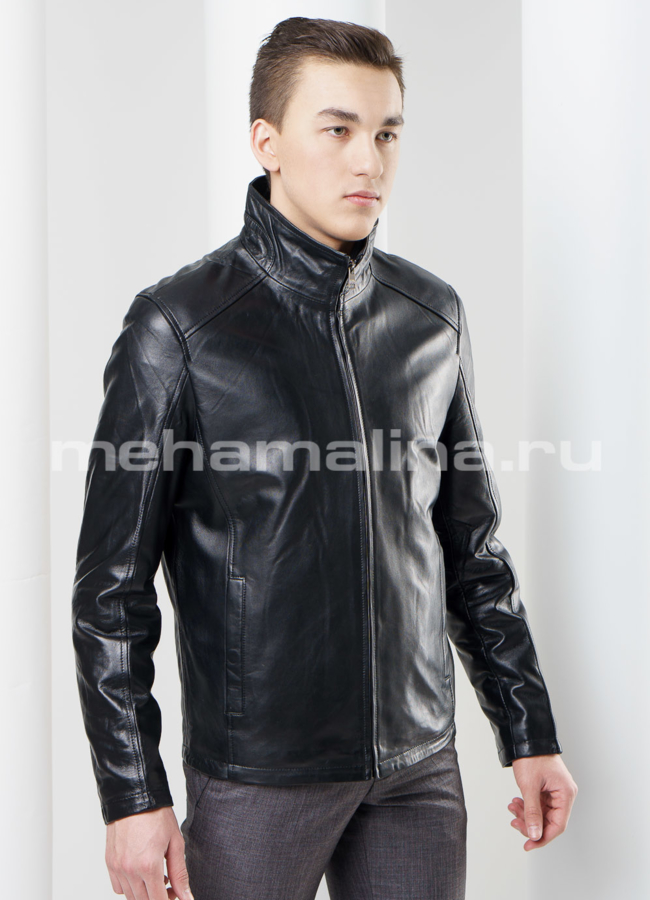 Кожаная куртка модель № KP-134 универмаг малина