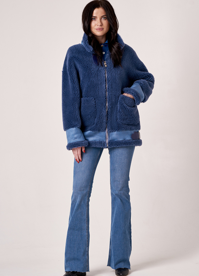 Куртка из шерсти в синем цвете модель № 19430 в кредит