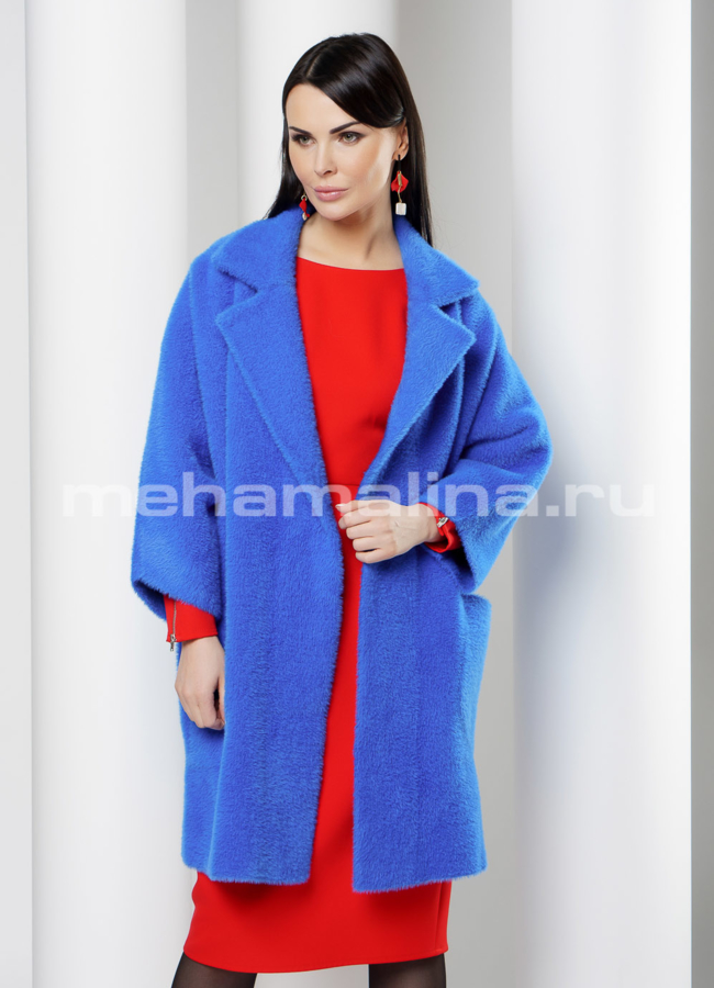 Пальто из микроворса модель № 1661 универмаг малина