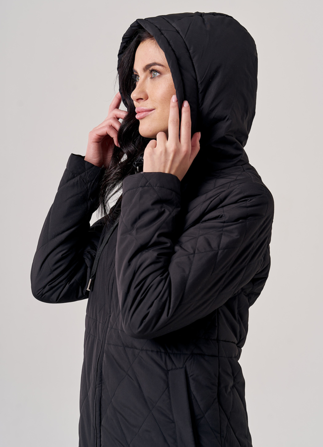 Полупальто женское черного цвета модель № 20602 универмаг малина