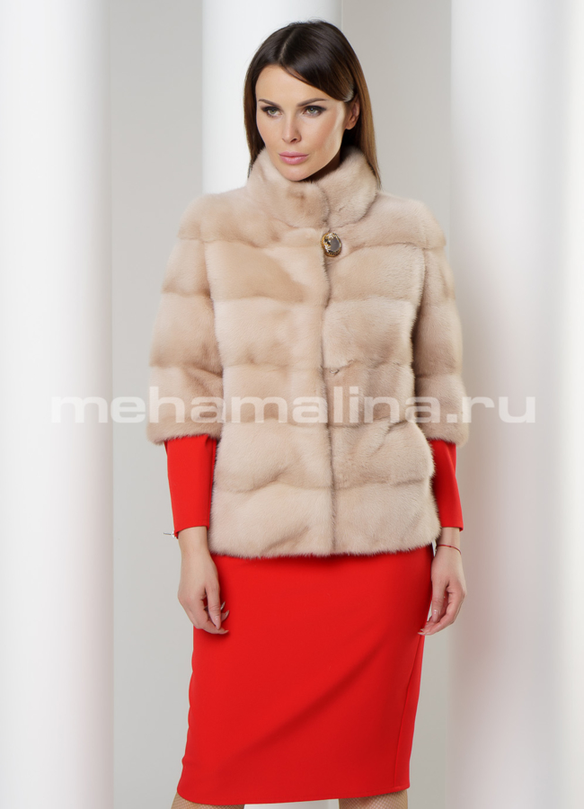 Шуба короткая из норки модель № S-597 универмаг малина