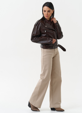 Куртка косуха из эко кожи коричневого цвета Куртка косуха из эко кожи коричневого цвета