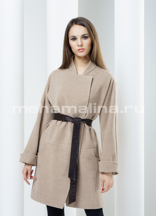 Пальто женское с декоративной строчкой модель № BP-13 универмаг малина