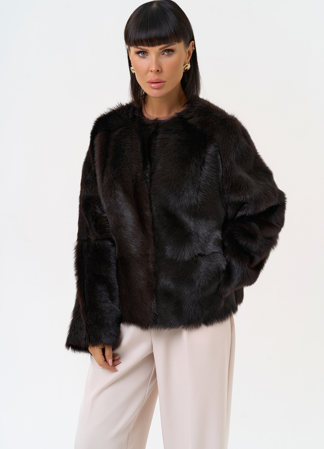 Женская натуральная дубленка в коричневом цвете модель № 31629 универмаг малина Женская натуральная дубленка в коричневом цвете модель № 31629 универмаг малина