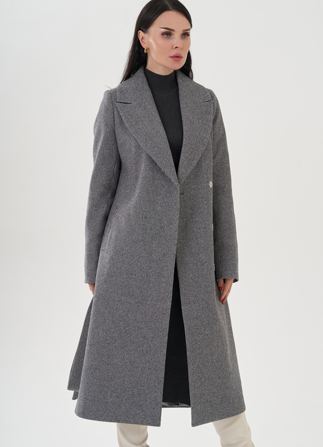 Пальто женское с английским воротником модель № 82061 в кредит