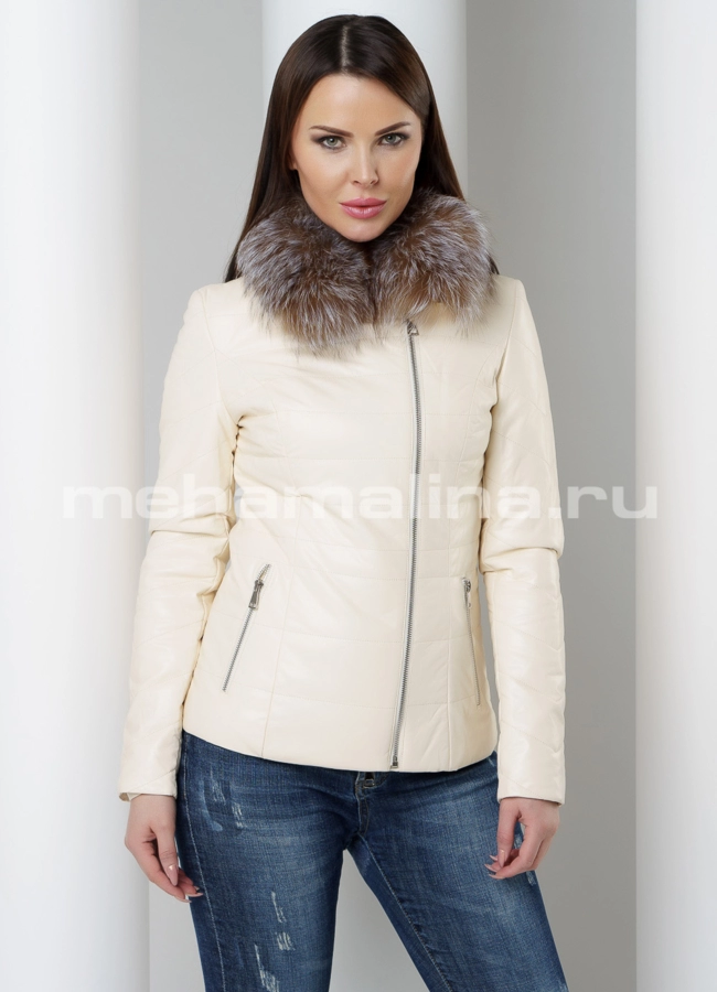 Куртка  модель № K-419 меха малина