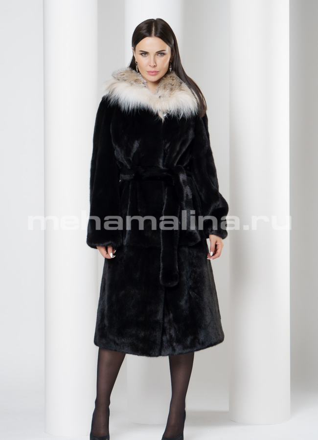Шуба из норки с рысью модель № S-716 в рассрочку