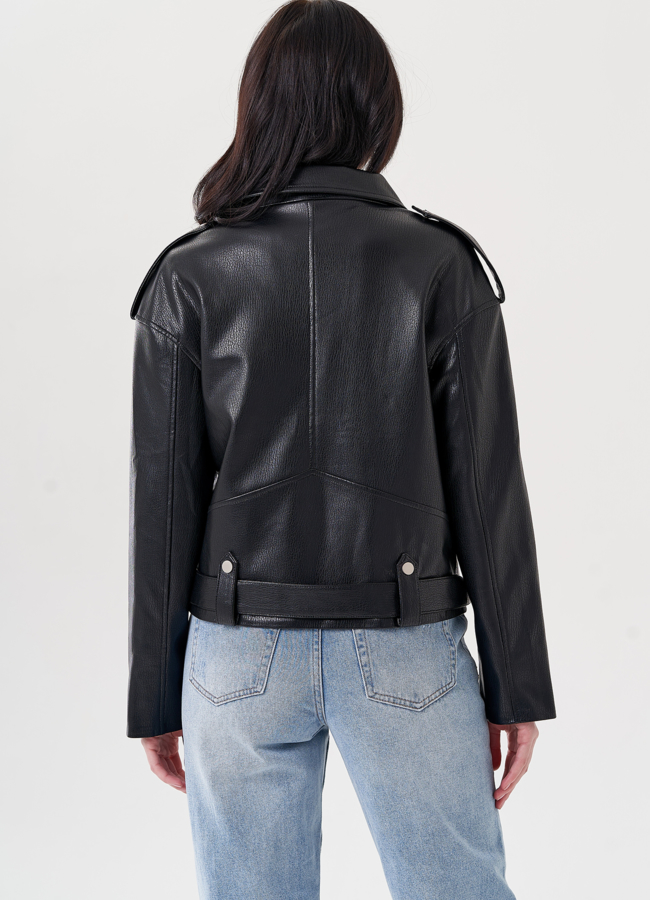 Женская куртка косуха из эко кожи  модель № 24445 универмаг малина