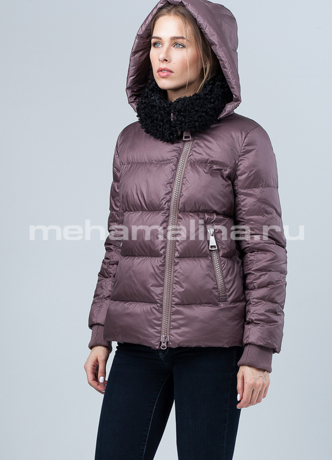 Куртка зимняя женская модель № П-232 меха малина