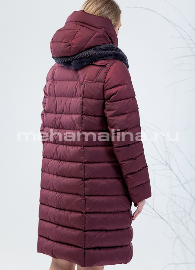 фото Пуховик в цвете марсала модель № П-168