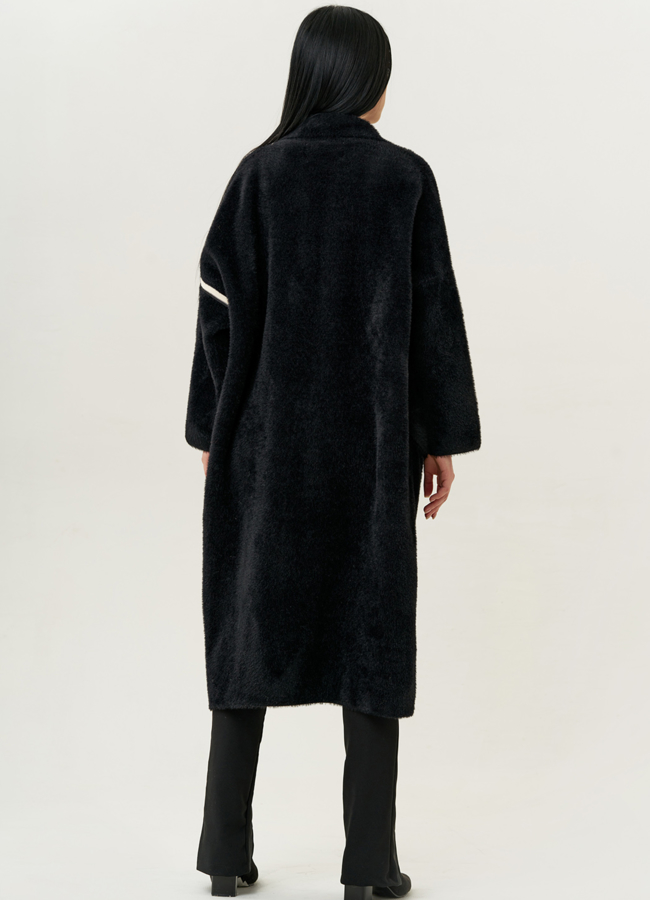 Длинный кардиган оверсайз в черном цвете модель № 703 в кредит