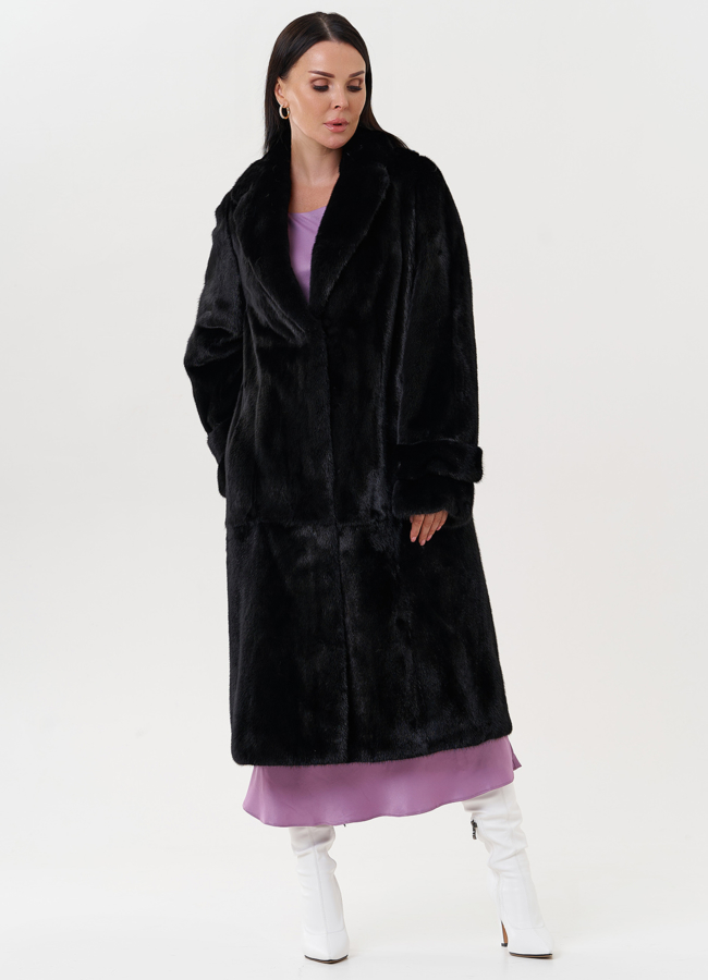 Шуба из норки с английским воротником  модель № 26051 в кредит