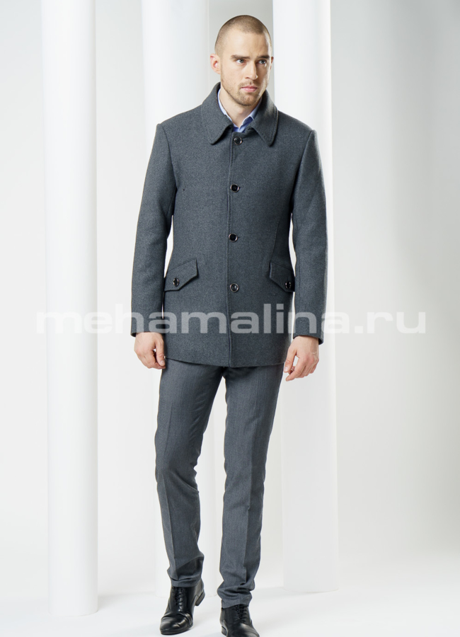 Пальто мужское, цвет серый модель № PK-4 в рассрочку Пальто мужское, цвет серый модель № PK-4 в рассрочку