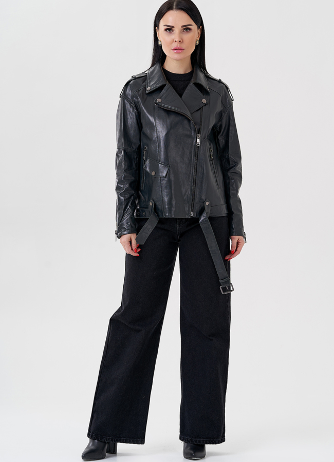 фото Женская куртка-косуха из натуральной кожи модель № 24086