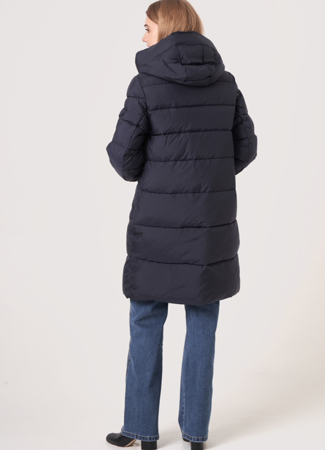 Серый пуховик с капюшоном модель № 507 в кредит