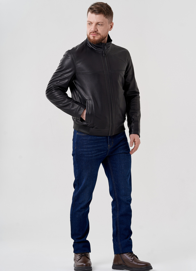 Мужская кожаная куртка  модель № 24438 универмаг малина