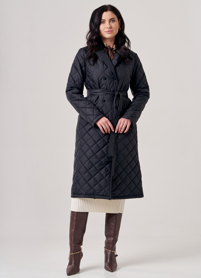 Плащ женский черного цвета модель № 1108 в кредит