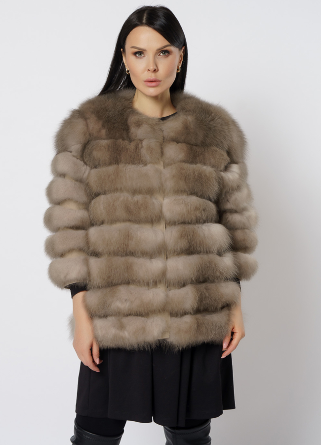 Удлиненная шуба из песца модель № 21724 в рассрочку