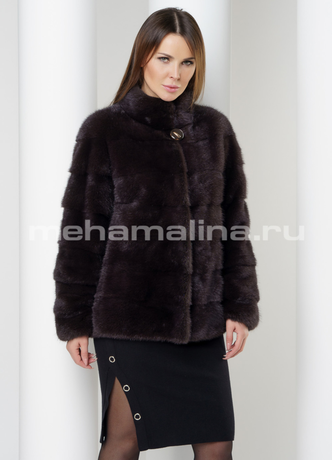 Укороченная шуба модель № S-589 универмаг малина