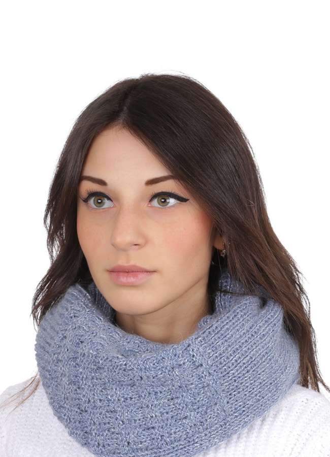 Снуд  модель № А-62 меха малина