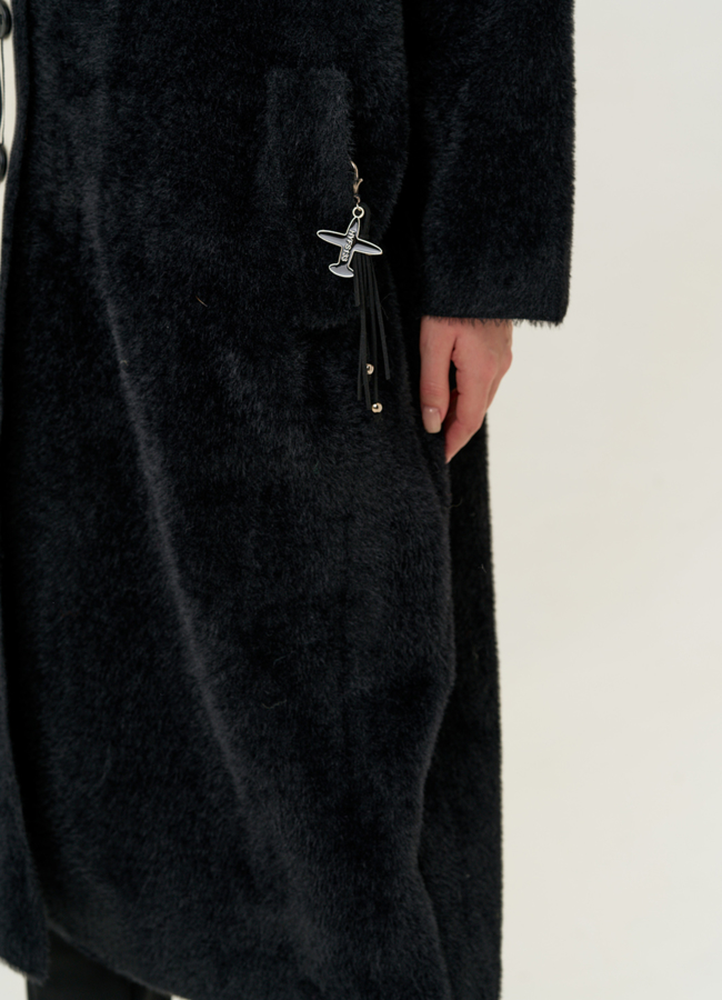 Длинный кардиган оверсайз в черном цвете модель № 703 универмаг малина