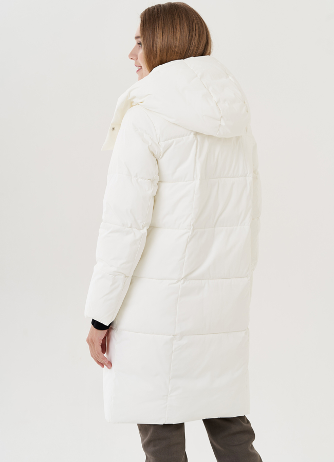 Женский пуховик с капюшоном  модель № 24949 универмаг малина