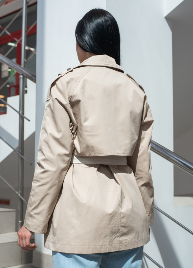 Тренч женский бежевого цвета  модель № 22891 универмаг малина