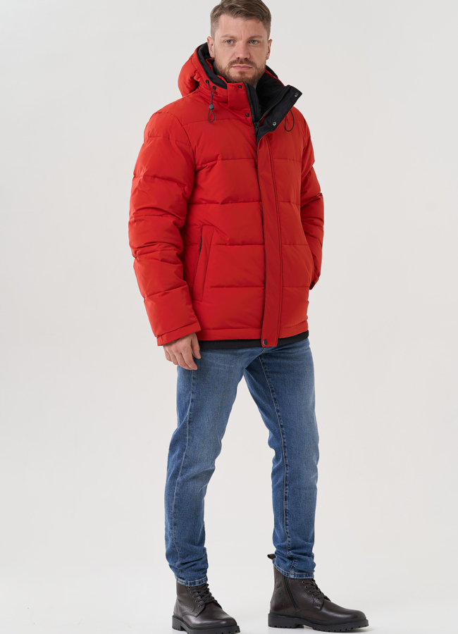 фото Мужской пуховик с капюшоном  модель № 81489