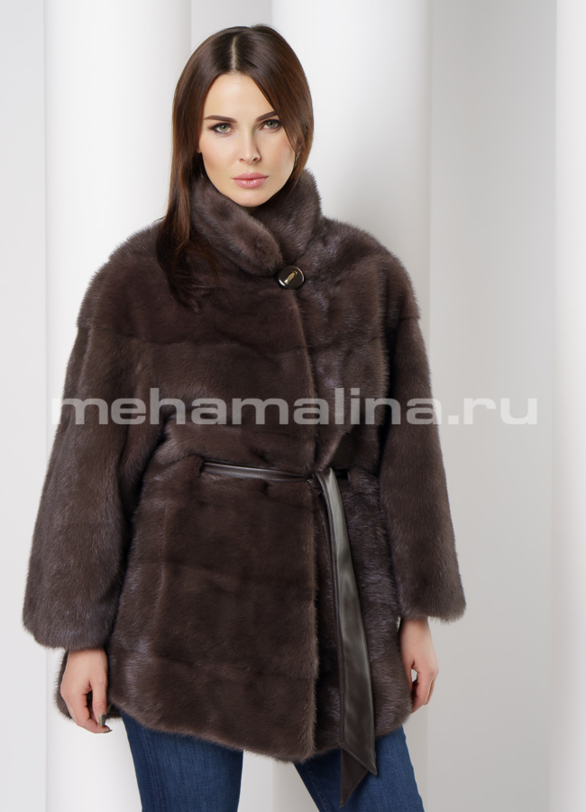 Укороченная шуба модель № S-658 универмаг малина