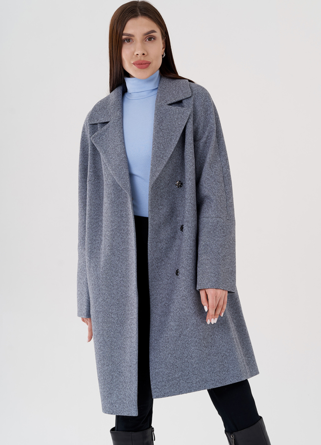 Женское пальто в рубчик модель № 23624 универмаг малина