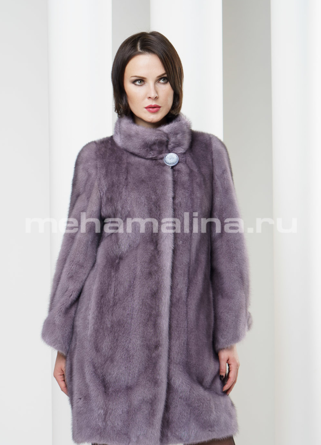 фото Шуба норка балон- стойка, цвет графит модель № S-181