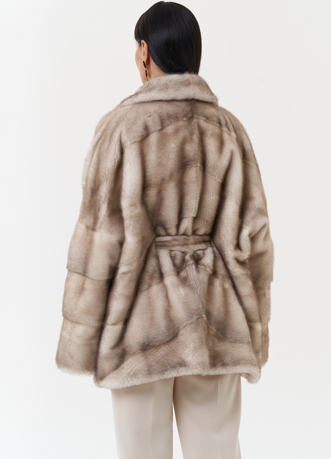 Женская норковая шуба с английским воротником модель № 27650 универмаг малина