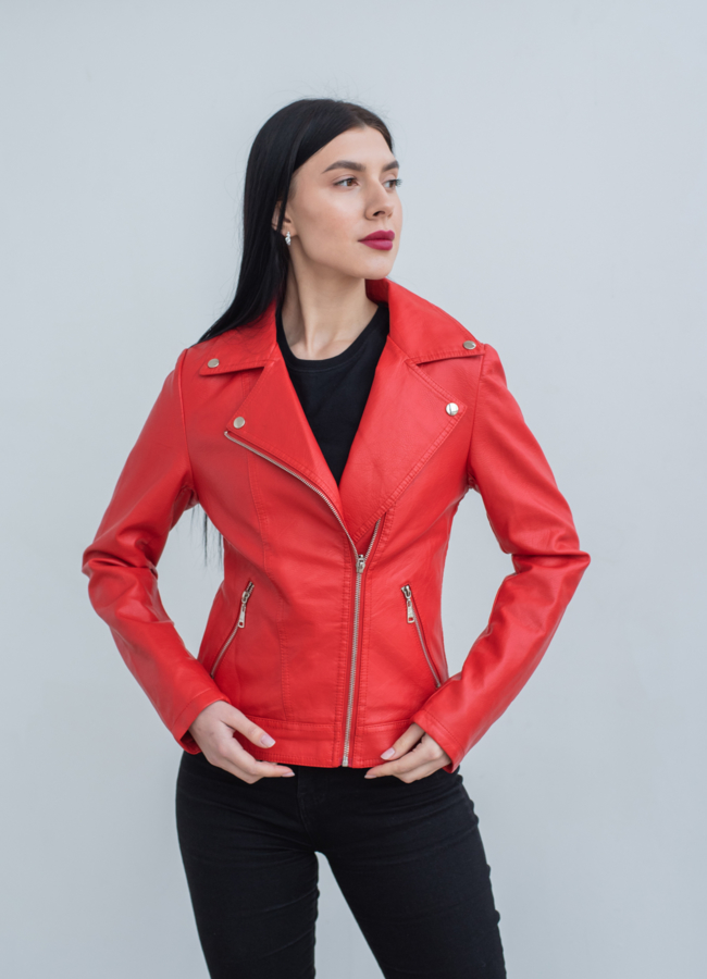 Женская куртка  из эко кожи  модель № 22864 универмаг малина
