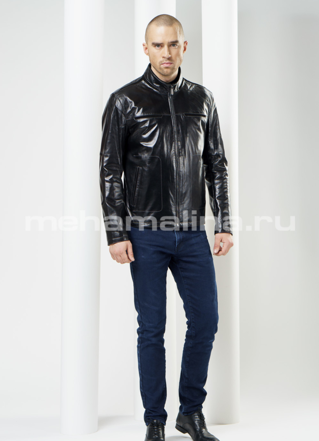 Кожаная куртка со вставками из замши модель № KP-86 в рассрочку