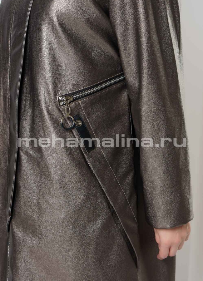 Плащ ovrsize на молнии с капюшоном модель № 858 в рассрочку